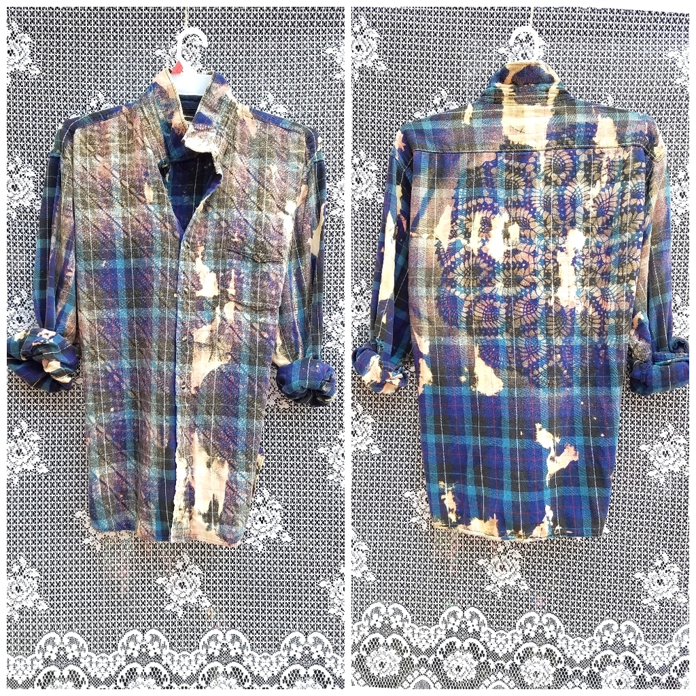 Bleach Distressed Flannel